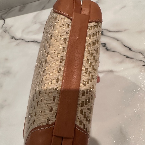 JMcLaughlin Woven Straw and Tan Leather Clutch - Picture 7 of 8